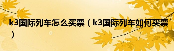 k3国际列车怎么买票（k3国际列车如何买票）