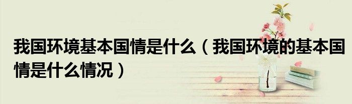 我国环境基本国情是什么(我国环境的基本国情是什么情况)