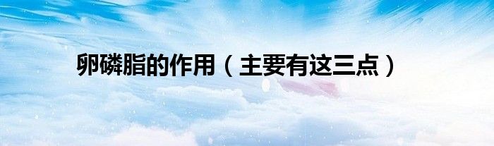 卵磷脂的作用(主要有这三点)