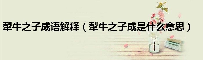 犁牛之子成语解释(犁牛之子成是什么意思)