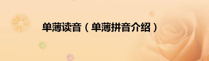 单薄读音(单薄拼音介绍)