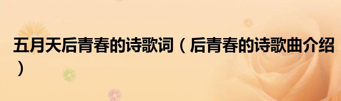 五月天后青春的诗歌词(后青春的诗歌曲介绍)