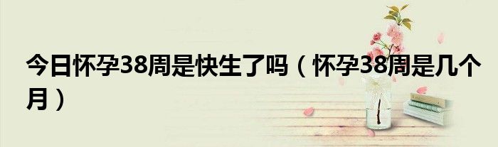 今日怀孕38周是快生了吗（怀孕38周是几个月）