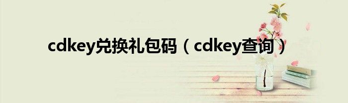cdkey兑换礼包码（cdkey查询）