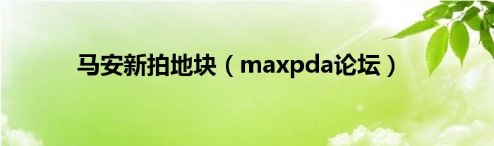 马安新拍地块（maxpda论坛）