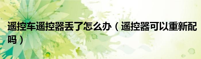 遥控车遥控器丢了怎么办(遥控器可以重新配吗)