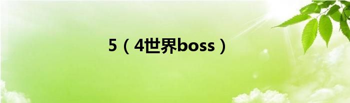 5（4世界boss）