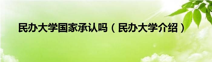 民办大学国家承认吗(民办大学介绍)