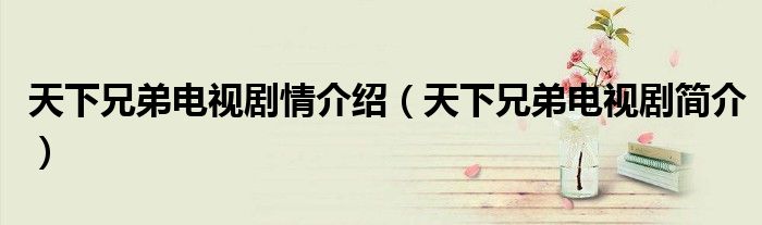 天下兄弟电视剧情介绍(天下兄弟电视剧简介)