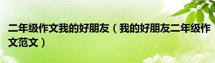 二年级作文我的好朋友(我的好朋友二年级作文范文)