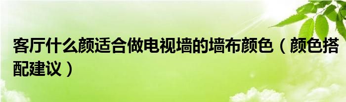 客厅什么颜适合做电视墙的墙布颜色(颜色搭配建议)