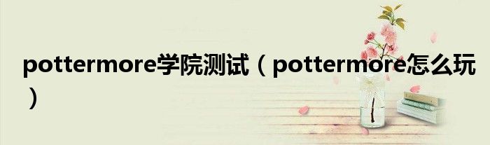 pottermore学院测试(pottermore怎么玩)