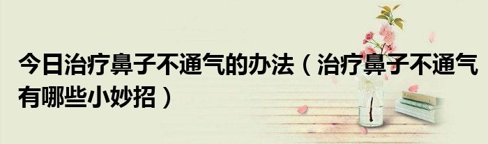 今日治疗鼻子不通气的办法(治疗鼻子不通气有哪些小妙招)