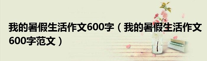 我的暑假生活作文600字(我的暑假生活作文600字范文)