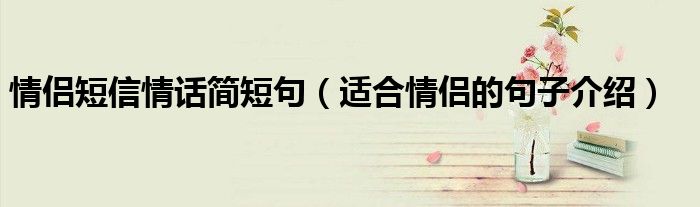 情侣短信情话简短句(适合情侣的句子介绍)