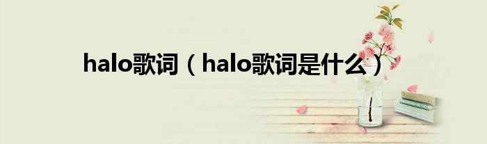halo歌词(halo歌词是什么)