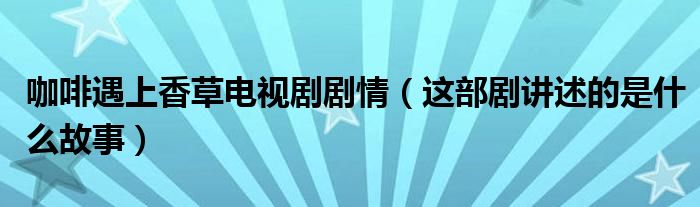 咖啡遇上香草电视剧剧情(这部剧讲述的是什么故事)
