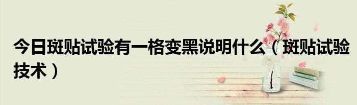 今日斑贴试验有一格变黑说明什么(斑贴试验技术)