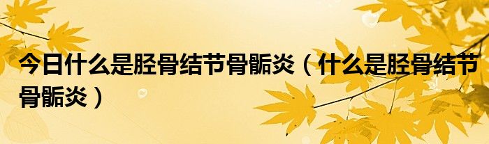 今日什么是胫骨结节骨骺炎(什么是胫骨结节骨骺炎)