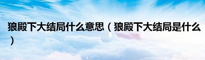 狼殿下大结局什么意思(狼殿下大结局是什么)