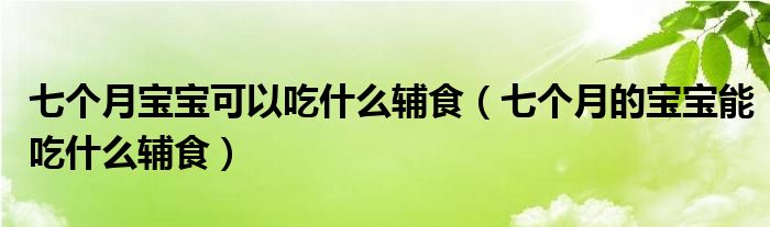 七个月宝宝可以吃什么辅食(七个月的宝宝能吃什么辅食)
