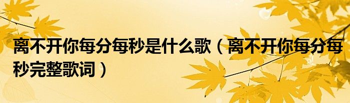 离不开你每分每秒是什么歌(离不开你每分每秒完整歌词)