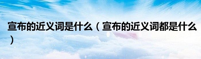 宣布的近义词是什么(宣布的近义词都是什么)