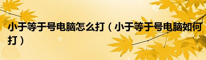 小于等于号电脑怎么打(小于等于号电脑如何打)