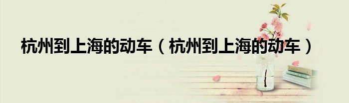杭州到上海的动车(杭州到上海的动车)