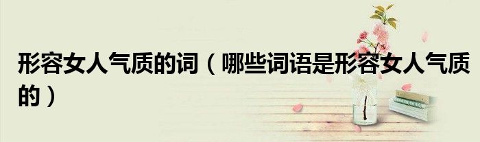 形容女人气质的词（哪些词语是形容女人气质的）