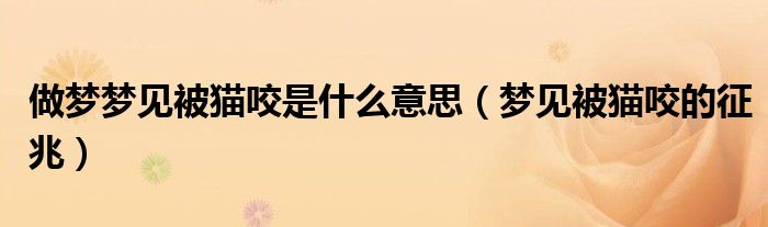 做梦梦见被猫咬是什么意思（梦见被猫咬的征兆）