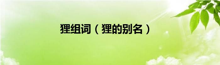 狸组词（狸的别名）