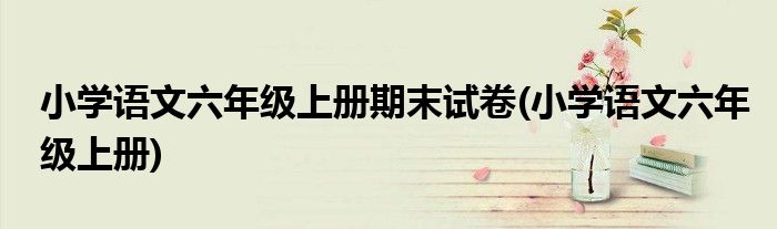 小学语文六年级上册期末试卷(小学语文六年级上册)