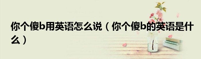 你个傻b用英语怎么说(你个傻b的英语是什么)