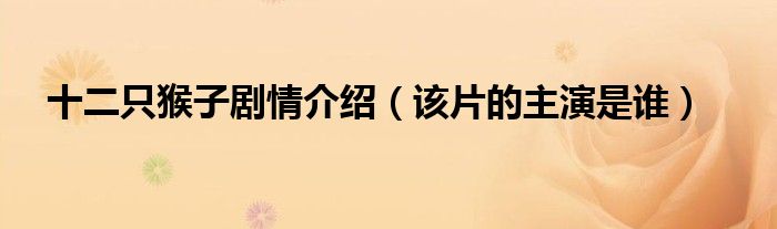 十二只猴子剧情介绍(该片的主演是谁)