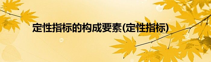 定性指标的构成要素(定性指标)
