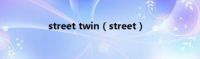 street twin(street)