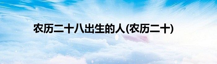农历二十八出生的人(农历二十)