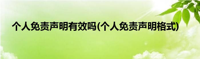 个人免责声明有效吗(个人免责声明格式)