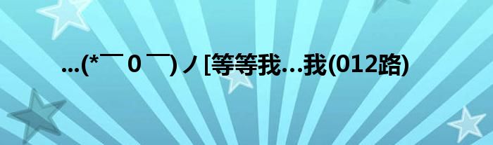 ...(* ̄0 ̄)ノ[等等我…我(012路)