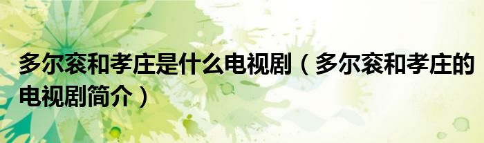 多尔衮和孝庄是什么电视剧(多尔衮和孝庄的电视剧简介)