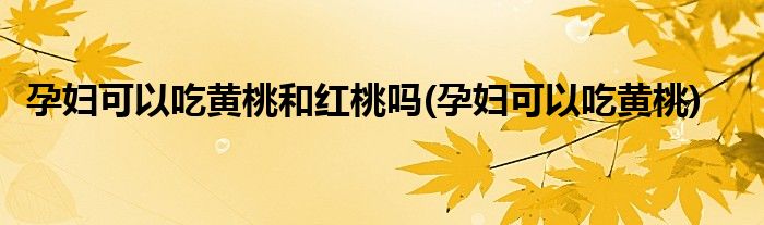 孕妇可以吃黄桃和红桃吗(孕妇可以吃黄桃)