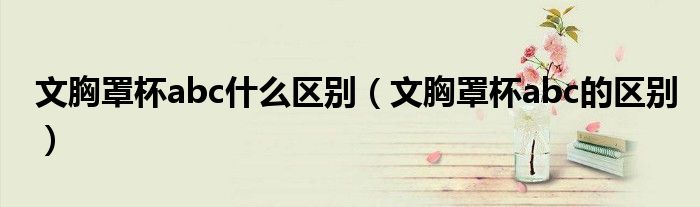 文胸罩杯abc什么区别(文胸罩杯abc的区别)
