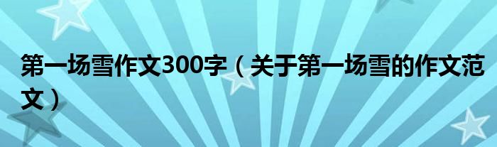 第一场雪作文300字(关于第一场雪的作文范文)