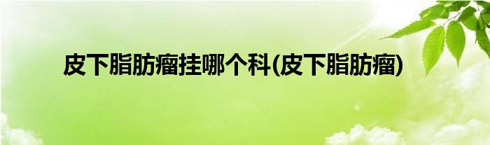 皮下脂肪瘤挂哪个科(皮下脂肪瘤)