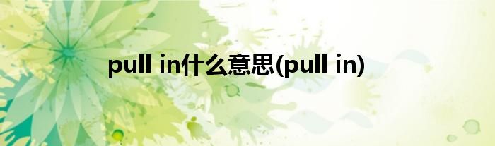 pull in什么意思(pull in)