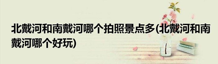 北戴河和南戴河哪个拍照景点多(北戴河和南戴河哪个好玩)