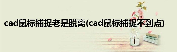 cad鼠标捕捉老是脱离(cad鼠标捕捉不到点)