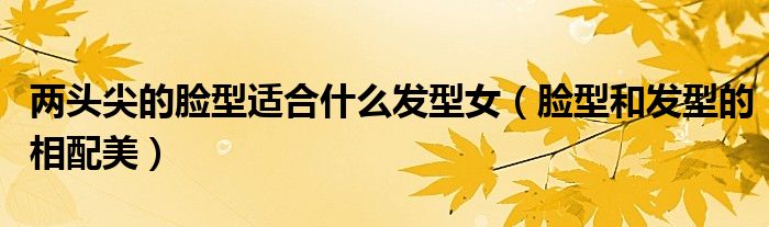 两头尖的脸型适合什么发型女(脸型和发型的相配美)