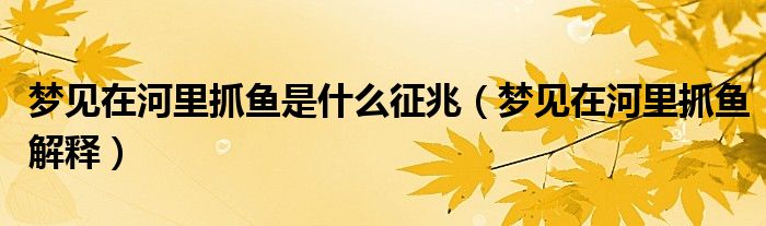 梦见在河里抓鱼是什么征兆(梦见在河里抓鱼解释)